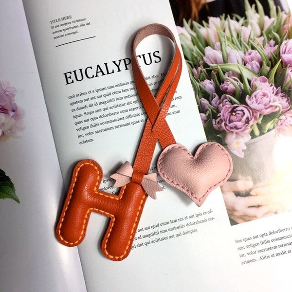 Handmade Cowhide Leather Letter Key Chain Handbag Ornament Luxury Women's Bag Pendant Bag Accessories Birthday Gift Pendant Diy