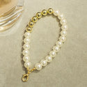 10PCS Fashion DIY Pearl Keychain Women Trinket For Women's handbags Peal Beads Keyring Key Ring For Jewelry Making Accessories