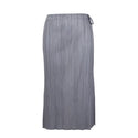 Miyake Pleated summer korean trousers casual pants solid color wide leg pants with skir Belt half apron design pants TP2242