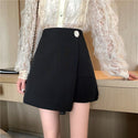 Minimalism Summer Women Solid Skirt Fashion Irregular High Waist Female Mini Skir Ruffle pleated skirt