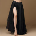 Red Belly Dance Long Skirt Oriental Dance Costume Skirs For Women Chiffon 720 Degree Bellydance Skirts