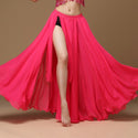 Red Belly Dance Long Skirt Oriental Dance Costume Skirs For Women Chiffon 720 Degree Bellydance Skirts