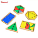 Kids Montessori Educational Toys Constructive Triangle With Boxes Games Brain Teaser Develop Sensory Wood Sensorial Toys SE030