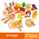 Wooden fruit vegetable cutting toys Children'S Educational Early Childhood Play House Toys Fruit Cutting Game & Vegetable Slicer