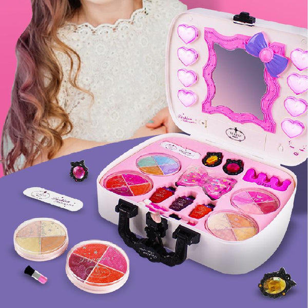 MoFun Children Portable Cosmetic Case Simulation Vanity Table Set Baby Cosmetic Infant Girls Games Makeup Kit Toy for Baby Girl