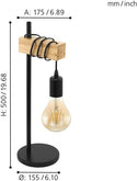 Eglo Townshend 95499 Wooden 6-Bulb Hanging Pendant Light E27 Table Lamp Black