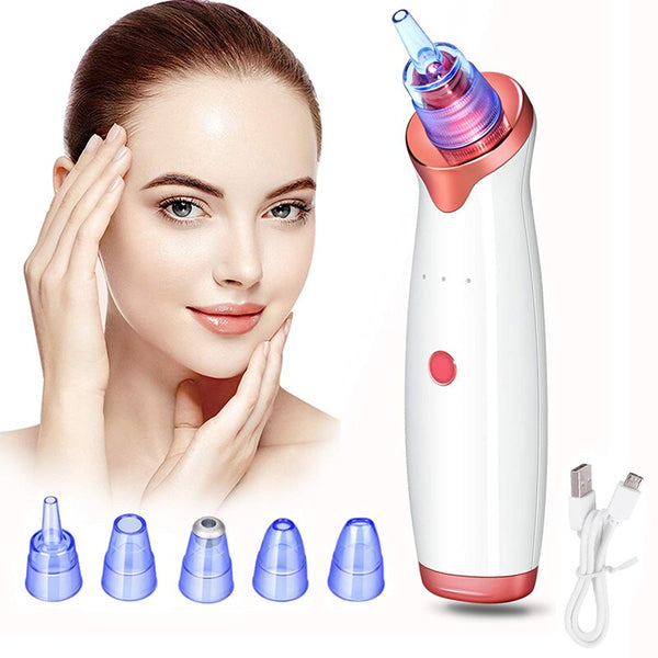 Blackhead Remover Pore Vacuum Electric Facial Acne Pimple Suction Vaccumm Removal Extractor With 5 Probes For Women Men Face