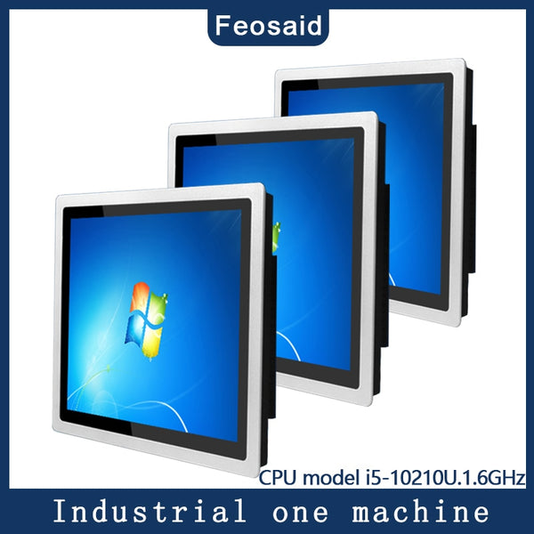 15 inch industrial computer embedded capacitive screen without fan host i7CPU 8GRAM 128GSSD WiFi PLC control integrated PC