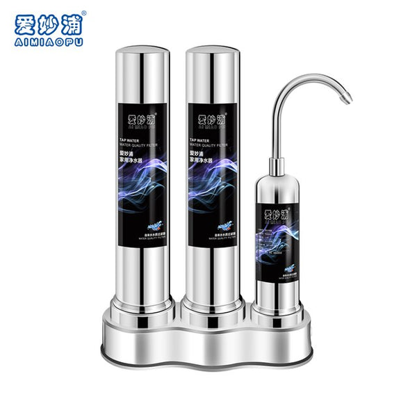 3 Stage Large Water Output 304 Stainless Steel Water Filter Easy Install Activated Carbon Filtration Drink Direct Remove Odors