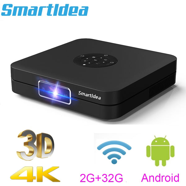 Smartldea K1 HD DLP Projector android 2G RAM 32G ROM 4K 3D high brightness daytime beamer 5G wifi airplay video game proyector