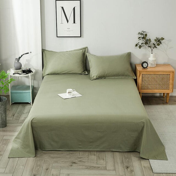 Bonenjoy 1 pc Solid Color Flat Sheet King Size lencois cama de casal 100% Cotton Bed Sheet Bedding Linen 230x250 (No Pillowcase)
