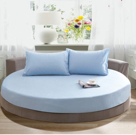 1 pc /set 100% Cotton Round Fitted Sheet Solid Color Round Bed cover Bedding Set Mattress Cover Topper 200cm 220cm