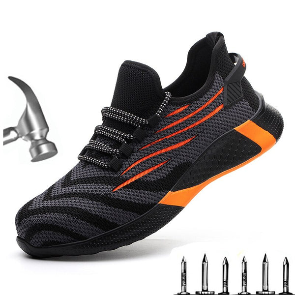 Indestructible shoes men and women steel toe cap work safety shoes puncture-proof boots lightweight breathable sports shoes