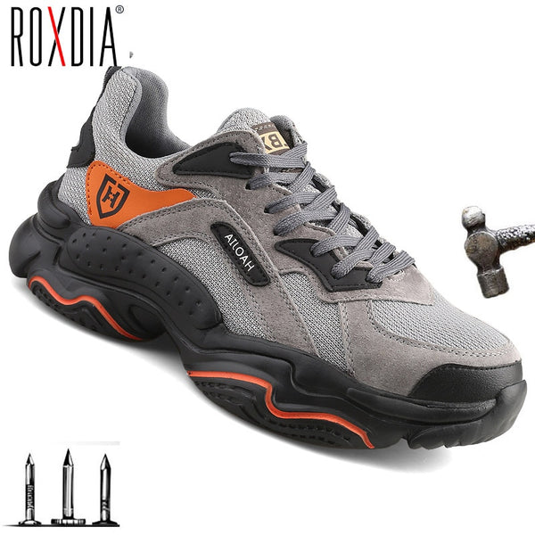 Dropshipping Men and women Safety Shoes Work Sneakers Steel Toe Cap Fashion Casual Male Shoe  Plus Size ROXDIA Brand RXM228