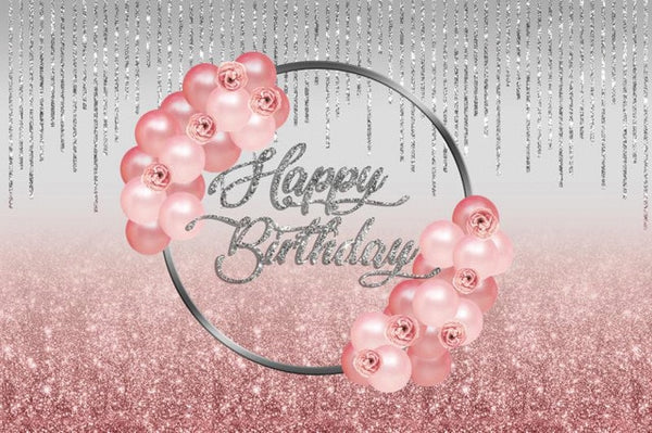 Photo Backdrop Pink Red Balloons Birthday Party Glitters Star Dot Pendant Stage Customized Poster Baby Portrait Photo Background
