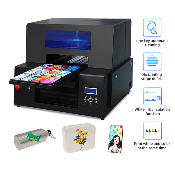 Upgrade A3+ UV Printer with XP600 Print Head UV Flatbed Printer for Phone Case Bottle CD Pen Glasses Acrylic Printing Machine