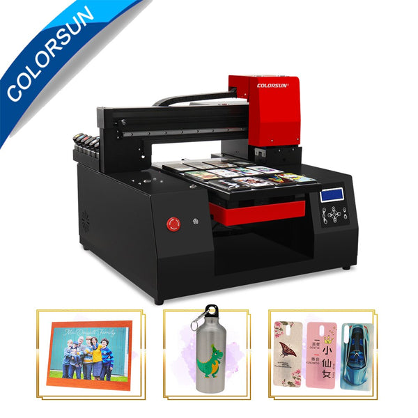 Colorsun Faster speed A3+ UV Flatbed Printer(33*60cm) Automatic Phone case wood Metal uv printer XP600 UV printer