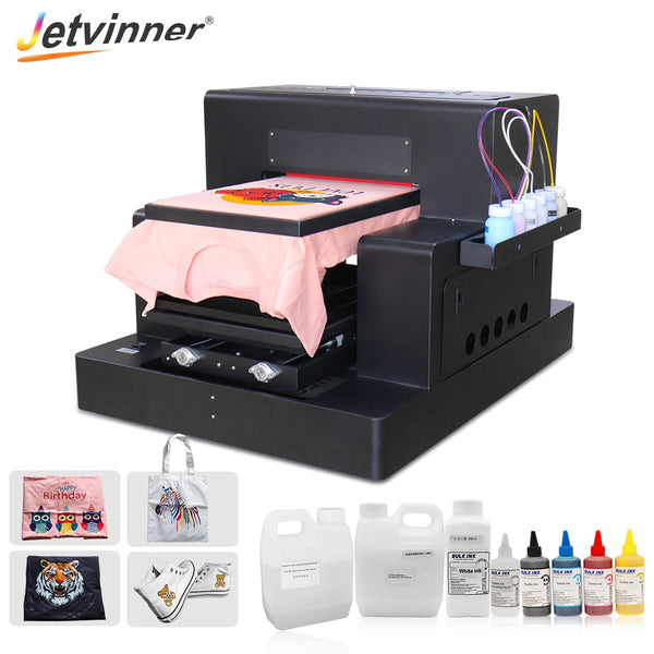 Jetvinner Multifunction DTG Printer A3 T-shirt Printing Machine Flatbed Printer With Ink For T-shirt Hoodies Canvas Shoes Bag