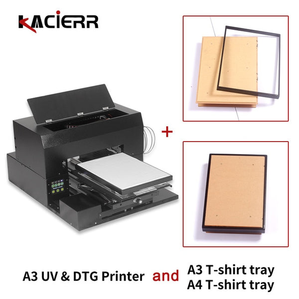 For mobile phone cases plastic silicone leather wood stone A3 UV flatbed printer embossed and raised printing machine KACIERR