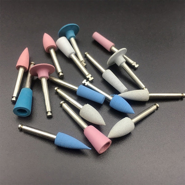 10pcs Dental Silicone Grinding Heads Teeth Polisher for Low-speed Machine Polishing 15 types Optional