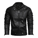 2021 Mens Motorcycle Jacket Autumn Winter Men New Faux PU Leather Jackets Casual Embroidery Biker Coat Zipper Fleece Jacket