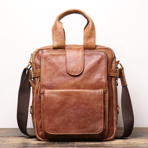 Hot Sale Men's Bag Men Small Handbag Briefcase Leather Shoulder Bag Frosted Leather Crossbody Bag First Layer Cowhide