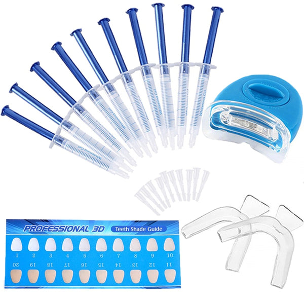 Teeth Whitening 44% Peroxide Dental Bleaching System Gel Kit Bright Teeth Whitener Dental Equipment 10/6/4/3pc with Led Lights