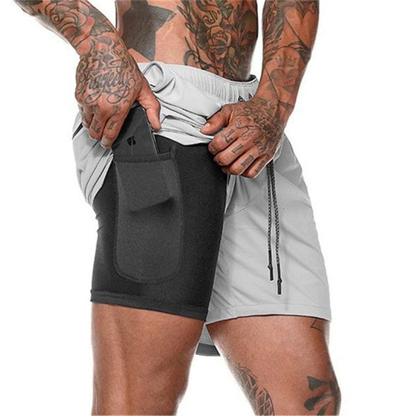 Joggers Shorts Men 2 in 1 sport shorts Gyms Fitness Bodybuilding Workout Quick Dry Beach Shorts Male Summer Running shorts men