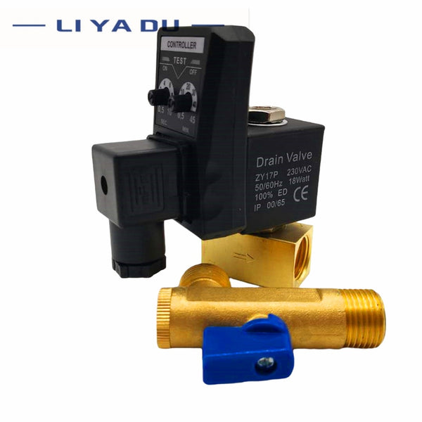 1/2 electronic drain valve Air compressor filter dry air storage tank drain cooler dry electromechanical magnetic valve 220v