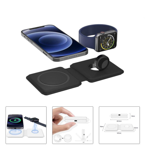 2in1 Folding wirless charger Qi 15W Wireless Charging for iphone 12 pro for airpods Fast Charging phone accessories Charing dock