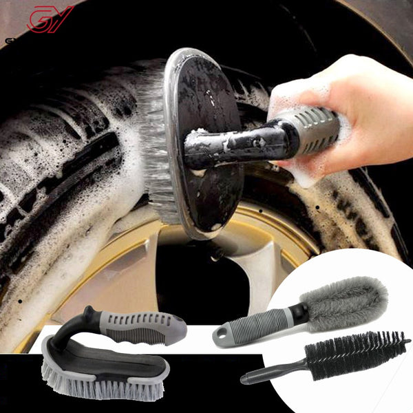 Car Cleaning Brush for Interior Floorliner Carpet Upholstery Detailing Brush exterior Short Handle Wheel/Tire Brush Body Brush