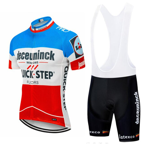 2020 QUICK STEP ProTeam summer cycling Jersey set Bicycle Clothing Breathable Men Short Sleeve shirt Bike bib shorts 20D Gel pad