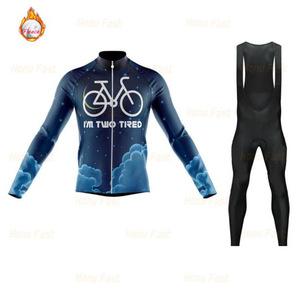 Strava 2020 New ProTeam Winter Thermal Fleece Mens Long Sleeve Cycling Jersey Set MTB Maillot Ropa Ciclismo Cycling Clothing
