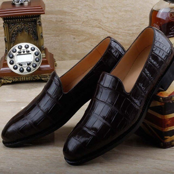 ourui new arrival crocodile leather  business formal  Men's formal shoes No stitching  manual Men's dress shoes