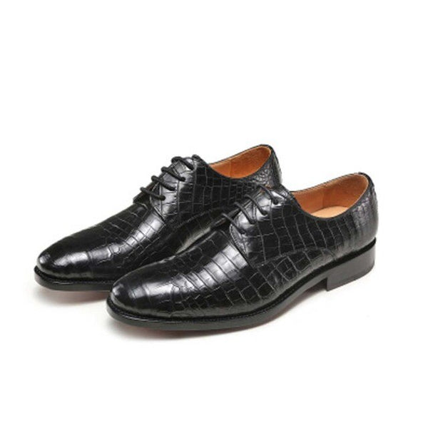 linshe crocodile  Men's shoes  manual  Leather shoes  pointed  Wedding shoe  business   black  Leather shoes men dress shoes