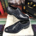 Authentic Real True Crocodile Skin Handmade Men's Dress Shoes Genuine Exotic Alligator Leather Male Lace-up Gray Oxford Shoes