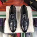 Authentic Real True Crocodile Skin Handmade Men's Dress Shoes Genuine Exotic Alligator Leather Male Lace-up Gray Oxford Shoes