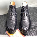 Business Style Authentic Crocodile Skin Fancy Men's Lace-up Dress Shoes Genuine Exotic Alligator Leather Male High Lift Shoes
