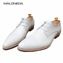 MALONEDA Bespoke Big Size New Handmade White Color Men's Wedding Shoes Genuine Leather Formal Dress Shoes With Goodyear Welted