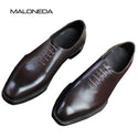 MALONEDA Custom Made Men's Genuine Leather Handmade Goodyear Oxfords Shoes For Wedding Party Formal Dress Footwear