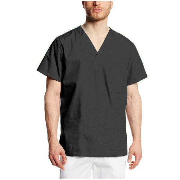 Nurse Uniform Men Tops Solid Color Short Sleeve V-neck Tops Nursing Working Uniform T-shirts Nurse  uniforme de enfermero hombre