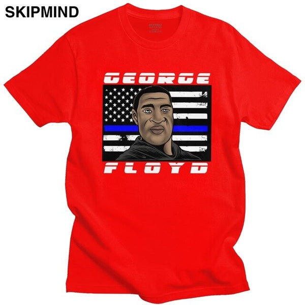 2020 In Memory of George Floyd T Shirt I Can't Breathe T-Shirt Men Short Sleeved Black Lives Matter Tshirt Cotton Slim Fit Tee