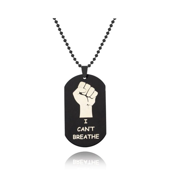USA Black Resist Fist I Can't Breathe Pendant Necklace Stainless Steel George Floyd Black Lives Matter Necklaces Jewelry