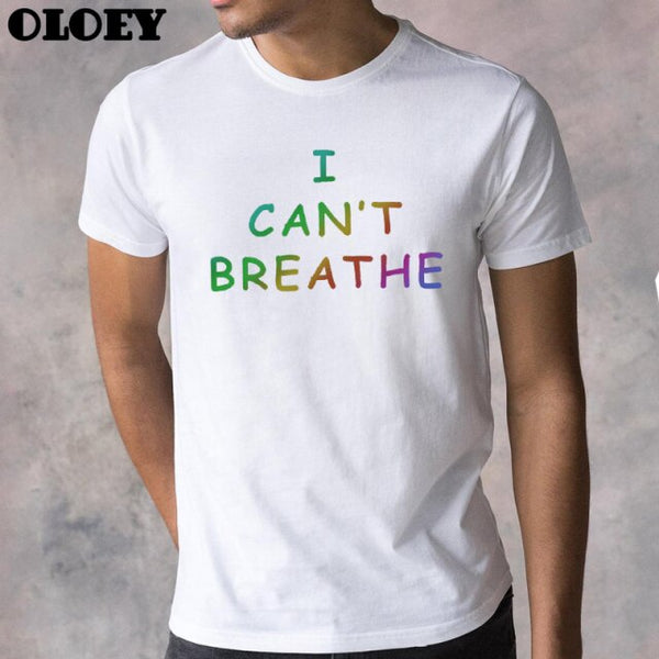 Ullzang I Can't Breathe Letter t shirt Men Clothes Aesthetic George Floyd Tops Vogue Black Lives Matter Male Streetwear 2020