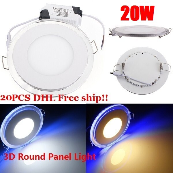 20pcs DHL Free 20W AC 85-265V Acrylic LED Recessed Downlight Panel Ceiling Wall Light Cool White Warm White For Home Decoration