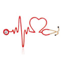 Medical Doctor Brooch Pin Nursing Health Red Black Stethoscope Enamel Rhinestone nurse accessories