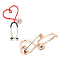 Medical Doctor Brooch Pin Nursing Health Red Black Stethoscope Enamel Rhinestone nurse accessories