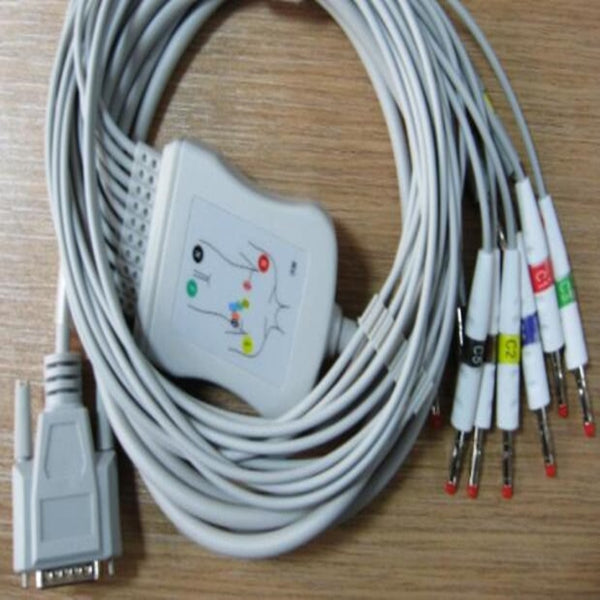 Compatible For Nihon Kohden ECG-1250,ECG-1350 ECG EKG Cable with leadwires 10 leads Medical ECG Cable 4.0 Banana End,TPU