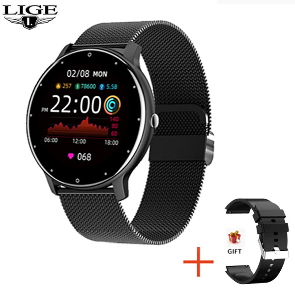 LIGE 2021 New Smart Watch Women Full Touch Screen Sport Fitness Watch IP67 Waterproof Bluetooth For Android ios smartwatch Men