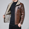 Men Winter New Leather Jackets Autumn and Winter Fur Coat with Fleece Warm Fur Pu Jacket Biker Warm Leather CSL559 4XL